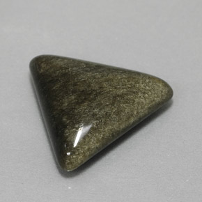 Obsidienne jaune naturelle trillion, 6,16 ct, opaque