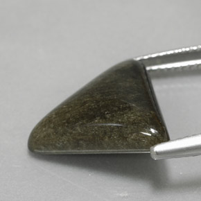 Obsidienne jaune naturelle trillion, 6,16 ct, opaque