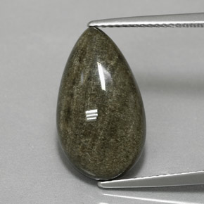 Obsidienne or naturelle en forme de poire, 6,42 ct, opaque