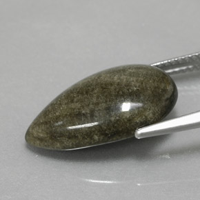 Obsidienne or naturelle en forme de poire, 6,42 ct, opaque