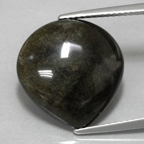 Obsidienne jaune naturelle en forme de poire, 8,58 ct, opaque