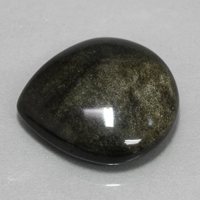 Obsidienne jaune naturelle en forme de poire, 8,58 ct, opaque