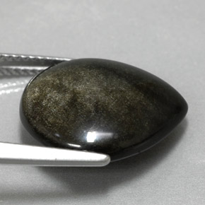 Obsidienne jaune naturelle en forme de poire, 8,58 ct, opaque