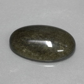 Obsidienne Éclat d'Or naturelle Coupe ovale, 7.22 ct, Opaque