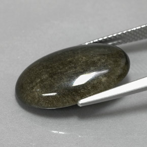 Obsidienne Éclat d'Or naturelle Coupe ovale, 7.22 ct, Opaque