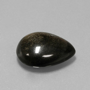 Obsidienne or naturelle en forme de poire, 10,01 ct, opaque