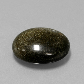 Obsidienne or naturelle coupe ovale, 9,57 ct, opaque