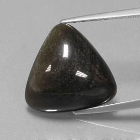 Obsidienne noir naturelle trillion, 10,36 ct, opaque