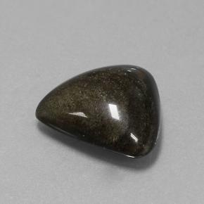 Obsidienne noir naturelle trillion, 10,36 ct, opaque