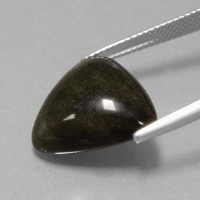 Obsidienne noir naturelle trillion, 10,36 ct, opaque