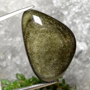Obsidienne noir naturelle forme fantaisie, 22,45 ct, opaque