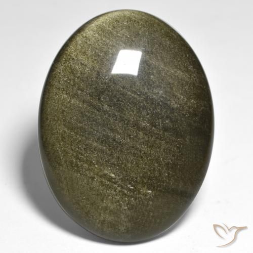 Obsidienne Multicolore naturelle ovale, 32.49 ct, Opaque