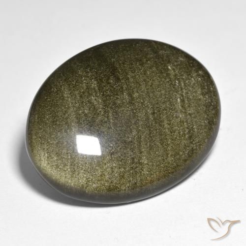Obsidienne Multicolore naturelle ovale, 32.49 ct, Opaque