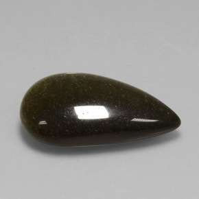 Obsidienne Éclat d'Or naturelle En forme de poire, 21.72 ct, Opaque
