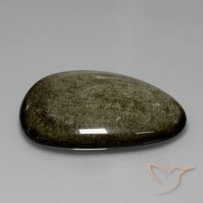 Obsidienne Noir avec reflets dorés naturelle En forme de poire, 45.21 ct, Opaque