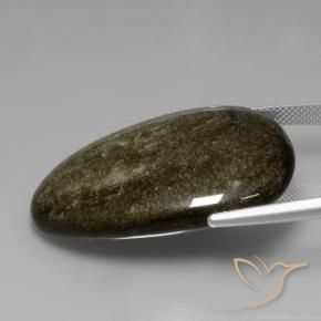 Obsidienne Noir avec reflets dorés naturelle En forme de poire, 45.21 ct, Opaque