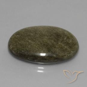 Obsidienne Noir avec reflets dorés naturelle ovale, 24.53 ct, Opaque