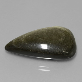 Obsidienne or naturelle en forme de poire, 32,65 ct, opaque