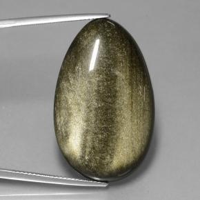 Obsidienne Padparadscha naturelle En forme de poire, 33.67 ct, Opaque