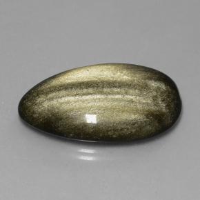 Obsidienne Padparadscha naturelle En forme de poire, 33.67 ct, Opaque