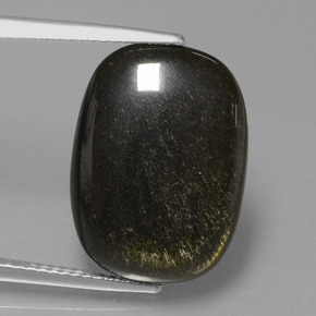 Obsidienne Éclat d'Or naturelle Coupe coussin, 7.56 ct, Opaque