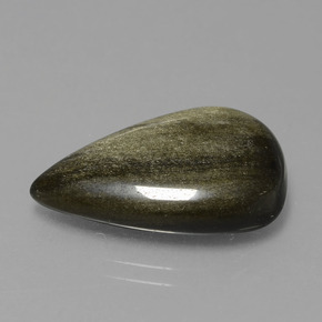 Obsidienne or naturelle en forme de poire, 10,03 ct, opaque