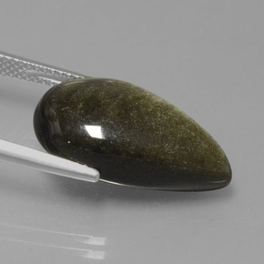 Obsidienne or naturelle en forme de poire, 10,03 ct, opaque