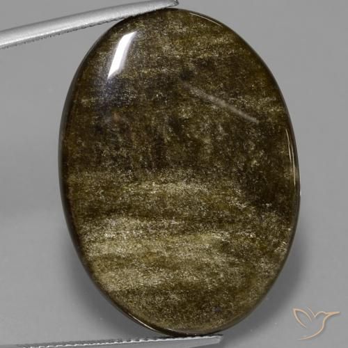 28.57ct Naturel Marron noir Obsidienne, ovale, Opaque