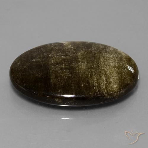Obsidienne Marron noir naturelle ovale, 28.57 ct, Opaque
