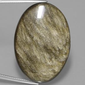 Obsidienne noir naturelle coupe ovale, 38,13 ct, opaque