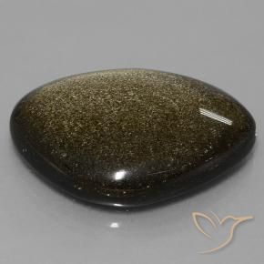Obsidienne Marron noir naturelle Fantaisie, 35.75 ct, Opaque