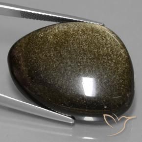 Obsidienne Marron noir naturelle Fantaisie, 35.75 ct, Opaque