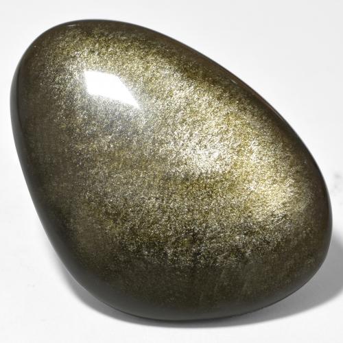 Obsidienne Noir avec reflets dorés naturelle Forme fantaisie, 40.38 ct, Opaque