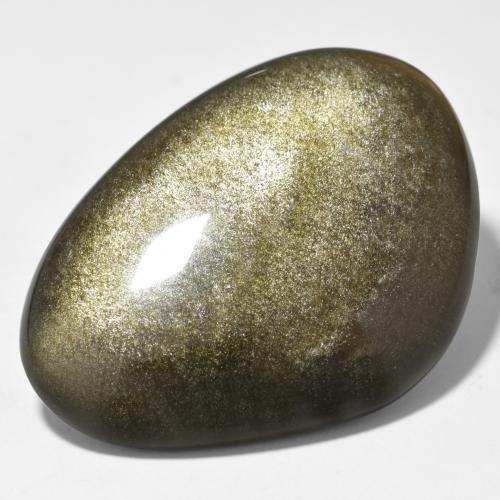 Obsidienne Noir avec reflets dorés naturelle Forme fantaisie, 40.38 ct, Opaque