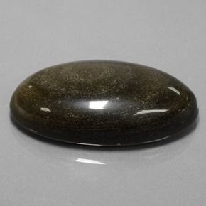 Obsidienne Éclat d'Or naturelle Coupe ovale, 52.66 ct, Opaque