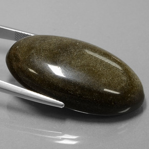 Obsidienne Éclat d'Or naturelle Coupe ovale, 52.66 ct, Opaque