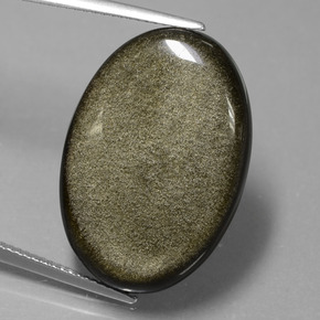 Obsidienne Éclat d'Or naturelle Coupe ovale, 20.41 ct, Opaque