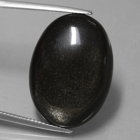 Obsidienne or naturelle coupe ovale, 25,73 ct, opaque