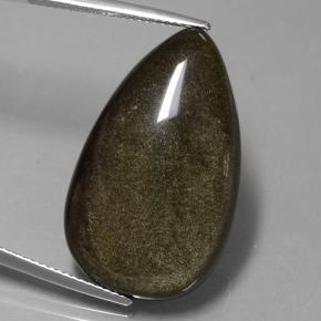 Obsidienne noir naturelle en forme de poire, 21,67 ct, opaque