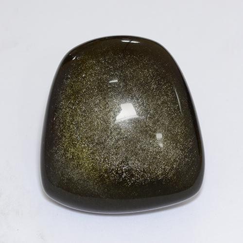 Obsidienne Noir avec bronze naturelle Forme fantaisie, 22.74 ct, Opaque