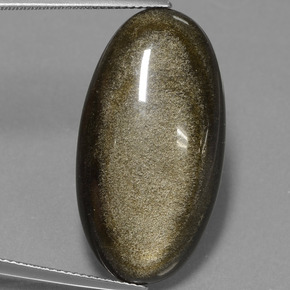 Obsidienne or naturelle coupe ovale, 22,94 ct, opaque