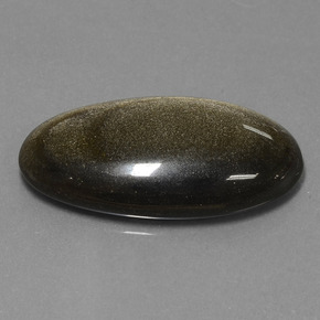 Obsidienne or naturelle coupe ovale, 22,94 ct, opaque