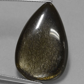 Obsidienne noir naturelle en forme de poire, 19,08 ct, opaque