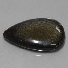 Obsidienne noir naturelle en forme de poire, 19,08 ct, opaque