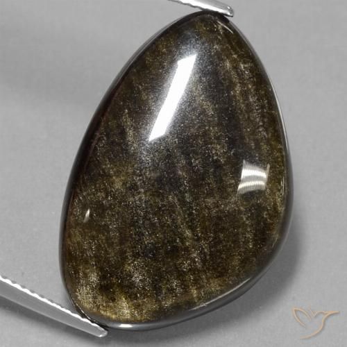24.42ct Naturel Marron noir Obsidienne, Fantaisie, Opaque