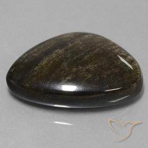 Obsidienne Marron noir naturelle Fantaisie, 24.42 ct, Opaque