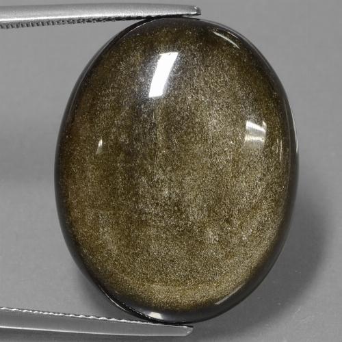 Obsidienne doré naturelle coupe ovale, 28,57 ct, opaque