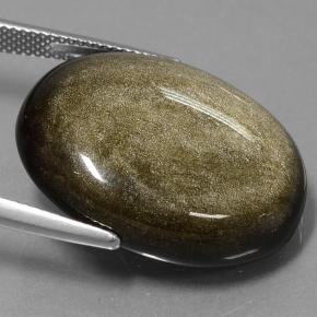 Obsidienne doré naturelle coupe ovale, 28,57 ct, opaque