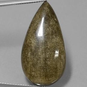 Obsidienne noir naturelle en forme de poire, 20,88 ct, opaque