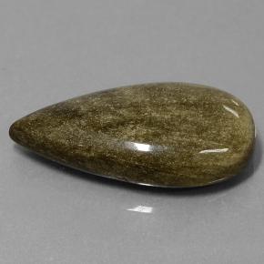 Obsidienne noir naturelle en forme de poire, 20,88 ct, opaque